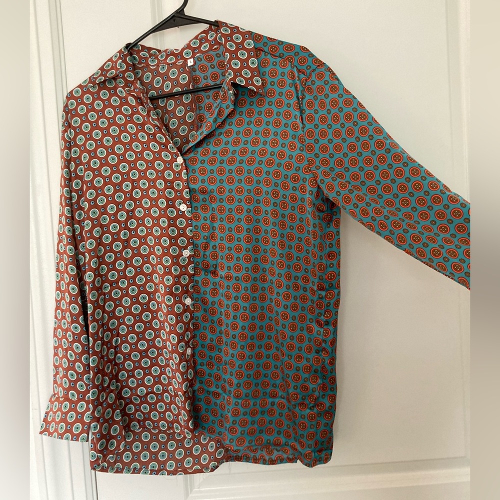 Amazon brand satiny long sleeve button down